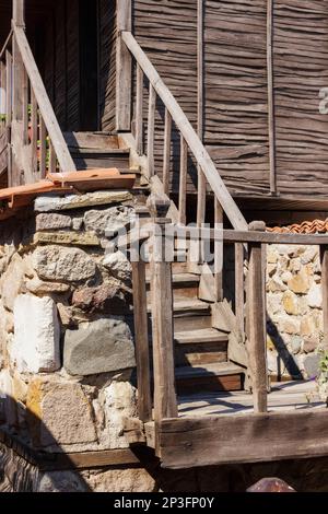 Ganz oben. Hintergrund des Architekturelements Stockfoto