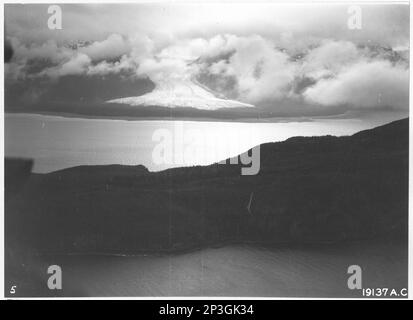 Alaska - Big Delta durch Chilkat Inlet, Luftfoto. Stockfoto