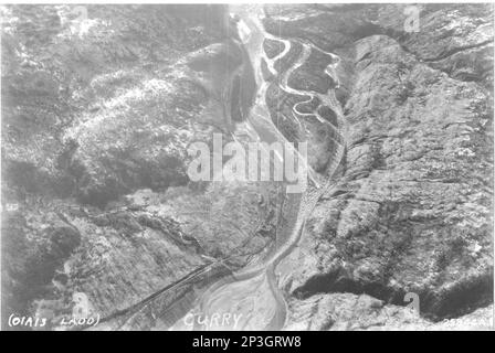 Alaska - Küstengebiet und Highway East durch Curry, Luftfoto. Stockfoto