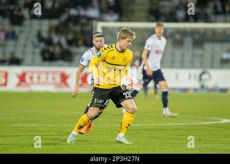 Aarhus, Dänemark. 03., März 2023. David Kruse (23) von AC Horsens beim Superliga-Spiel 3F zwischen Aarhus GF und AC Horsens im Ceres Park in Aarhus. (Foto: Gonzales Photo - Balazs Popal). Stockfoto