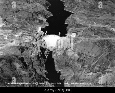 Arizona - Boulder Canyon durch Boulder Dam, Luftfoto. Stockfoto