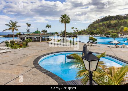 Parque Maritimo Cesar Manrique in Santa Cruz de Tenerife, Spanien. Stockfoto