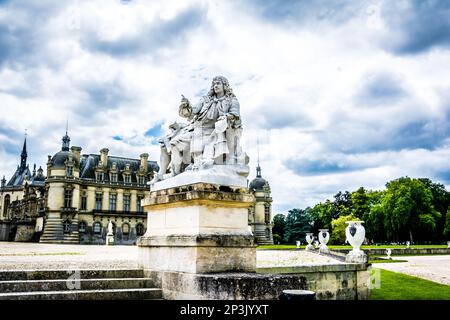 Statue de Moliere Chateau de Chantilly Stockfoto