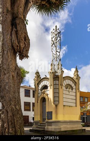 Alte Stromversorgung am Plaza de la Concepcion in San Cristóbal de La Laguna, Teneriffa, Kanarische Inseln. Stockfoto