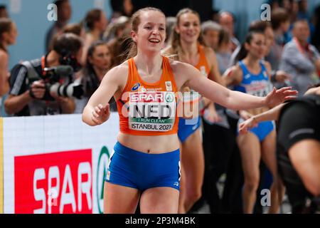 ISTANBUL, TÜRKEI - MÄRZ 5: Cathelijn Peeters der Niederlande, die am 3. Tag der Europameisterschaft in der Leichtathletik-Halle in der Atakoy Athletics Arena am 5. März 2023 in Istanbul, Türkei teilnehmen (Foto: Nikola Krstic/BSR Agency) Stockfoto