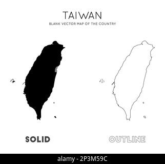 Taiwan Karte. Leere Vektorkarte des Landes. Borders of Taiwan für Ihre Infografik. Vektorabbildung. Stock Vektor