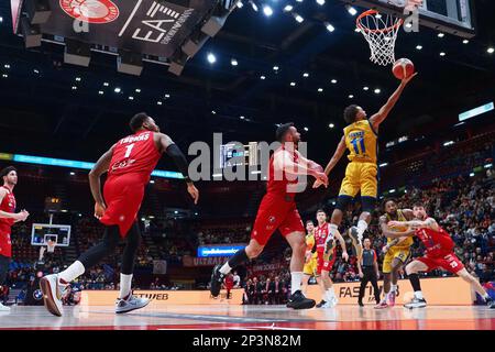 Mediolanum Forum, Mailand, Italien, 05. März 2023, Clevin Hannah (GIVOVA Scafati) während der EA7 Emporio Armani Milano gegen GIVOVA Scafati - Italienischer Basketball A Series Championship Stockfoto