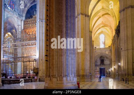 Gewölbe des Mittelschiffs, Kathedrale von Sevilla, Sevilla, Andalusien, Spanien Stockfoto