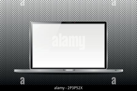 Realistischer Laptop-Computer im Modellstil. Laptop isoliert auf transparentem Hintergrund. Vektordarstellung Stock Vektor