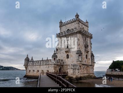 Turm von St. Vincent, Torre de Belem in Lissabon, Portugal Stockfoto