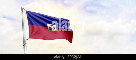 Haiti-Flagge im Hintergrund. 3D-Rendering Stockfoto