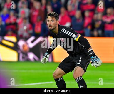 St. Louis, USA. 04. März 2023. STL City Torwart Roman Burki. STLCity SC spielte im CITYPARK-Stadion in St. Louis, MO, USA, am Samstag, den 4. März 2023. Tim Vizer/Sipa USA Kredit: SIPA USA/Alamy Live News Stockfoto