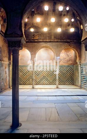 Königlichen Bäder, Palacio de Comares, Alhambra. Granada, Andalusien, Spanien Stockfoto