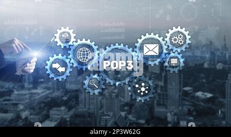 Pop3 Protokoll. IT-Technologie Internet-Konzept. Stockfoto