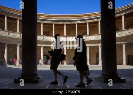 Charles V Palast, Alhambra. Granada, Andalusien. Spanien Stockfoto