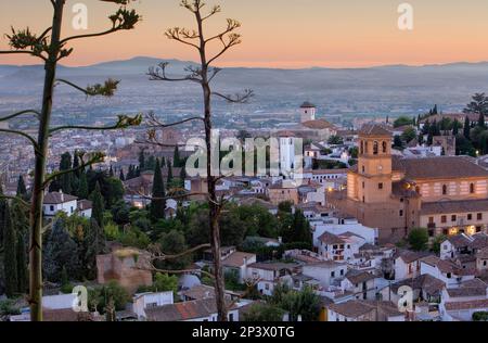 Ansicht des Albaicín Viertel, Granada, Andalusien, Spanien Stockfoto