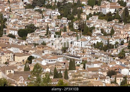 Ansicht des Albaicín Viertel, Granada, Andalusien, Spanien Stockfoto