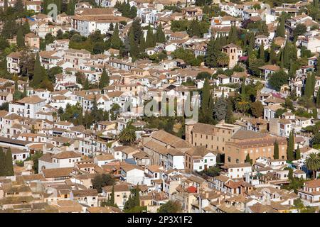 Ansicht des Albaicín Viertel, Granada, Andalusien, Spanien Stockfoto