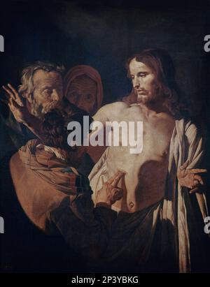 Die Ungläubigkeit von St. Thomas, 17. Jahrhundert. Stockfoto