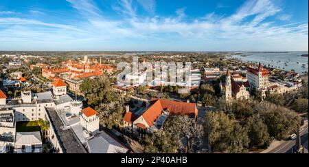 Panoramablick auf St. Augustine, Florida. Stockfoto