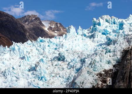 Details zum South Sawyer Glacier in der Tracy Arm-Fords Terror Wilderness im Südosten Alaskas, USA. Stockfoto