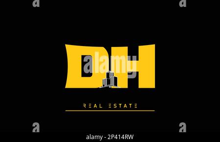 Immobilienbriefe Initialen Monogramm Logo DH , HD Stock Vektor