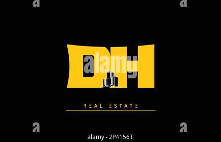 Immobilienbriefe Initialen Monogramm Logo DH , HD Stock Vektor