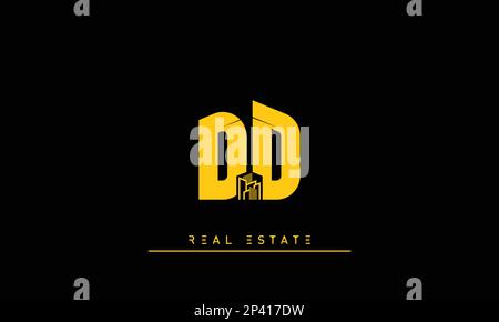 Immobilienmakler Initialen Monogramm Logo DD Stock Vektor