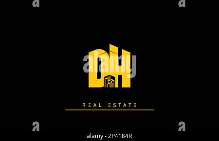 Immobilienbriefe Initialen Monogramm Logo DH , HD Stock Vektor