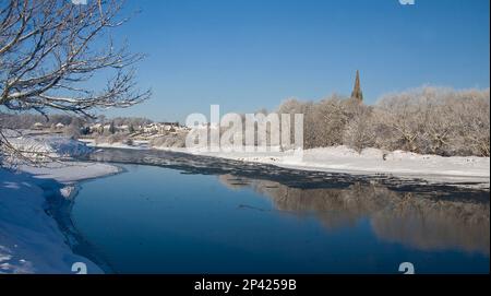 Junction Pool River Tweed Schottische Grenzen Stockfoto