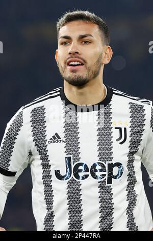Rom, Italien. 05. März 2023. Leandro Paredes von Juventus während DES Fußballspiels AS Roma gegen Juventus FC, italienisches Fußballspiel Serie A in Rom, Italien, März 05 2023 Kredit: Independent Photo Agency/Alamy Live News Stockfoto