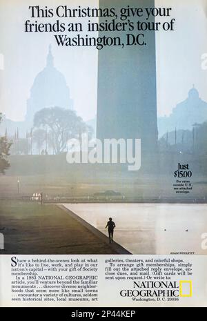 Washington DC Tours Werbespot in einem NatGeo Magazin Oktober 1982 Stockfoto