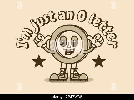 Komisches Maskottchen-Design eines O-Buchstabens Stock Vektor