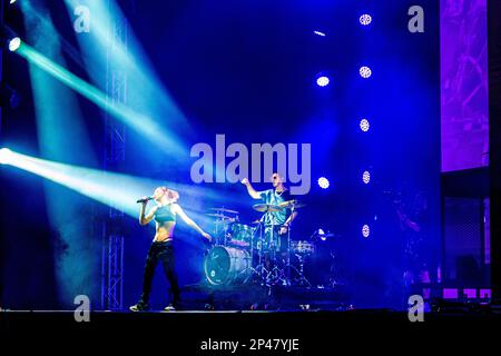 Tais López Miranda „Taichu“ während eines Live-Konzerts in Buenos Aires, Argentinien Stockfoto
