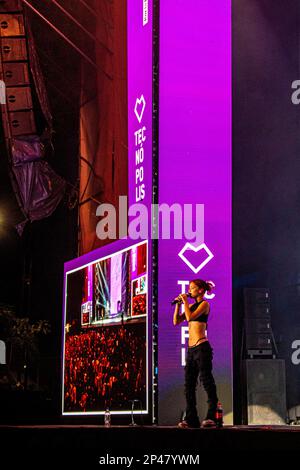 Tais López Miranda „Taichu“ während eines Live-Konzerts in Buenos Aires, Argentinien Stockfoto