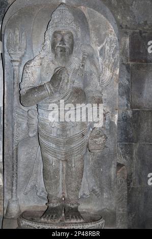 Statue von Agastya im Shiva-Tempel, Prambanan-Tempel, Yogyakarta, Mittleres Java, Indonesien Stockfoto