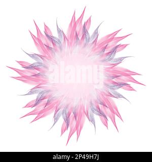 Herbstpink Lila Violett Transparent Skelett Kreisrahmen Rahmenzusammensetzung isoliert auf weißem Hintergrund Aquarell digitale Kunst. Stockfoto