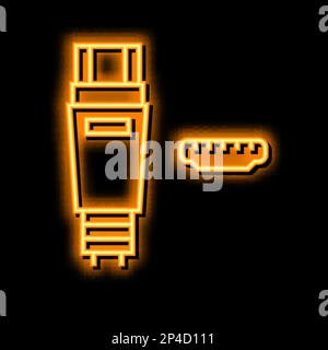 usb mini Abbildung eines Neonleuchtsymbols Stock Vektor
