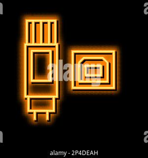 Abbildung des symbols „usb-Typ B Glimmlicht“ Stock Vektor