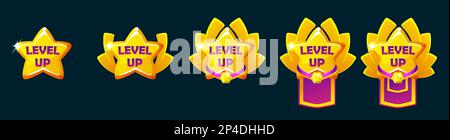 Dienstmarken einstufen. Mit STAR- und Ranglistenpreisen werden die Icons auf den neuesten Stand gebracht Stock Vektor