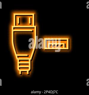 usb Micro Abbildung eines Neonleuchtsymbols Stock Vektor