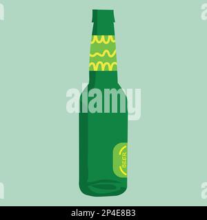 Vektordesign für Getränkeflasche und Füllsymbol Stock Vektor