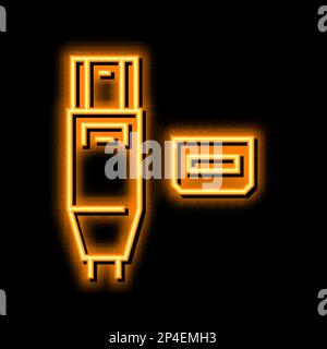 abbildung: thunderbolt-Port-Symbol für Neonlicht Stock Vektor