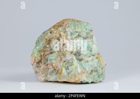 Amazonite, auch bekannt als Amazonstone oder Amazon Jade, ist eine halbdeckende blau-grüne Sorte von Microcline-Feldspat Stockfoto