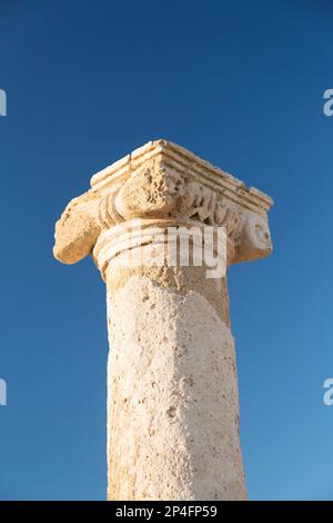 Zypern, Pathos, römische Säulen an der archäologischen Stätte von Kato Pathos. Stockfoto