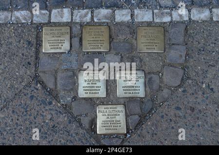 Stolpersteine, Brunhildestraße 3, Friedenau, Berlin, Deutschland Stockfoto