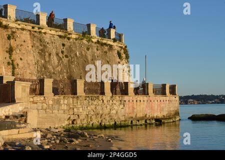 Quay, Lungomare Alfeo, Ortigia, Syrakus, Sizilien, Italien Stockfoto