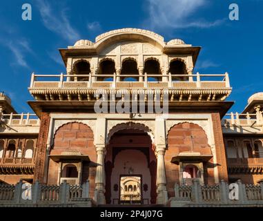 Indien, Rajasthan, Bikaner, Ratan Behari Mandir Tempeleingang Stockfoto