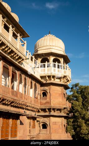 Indien, Rajasthan, Bikaner, Ratan Behari Mandir Tempelturm Stockfoto