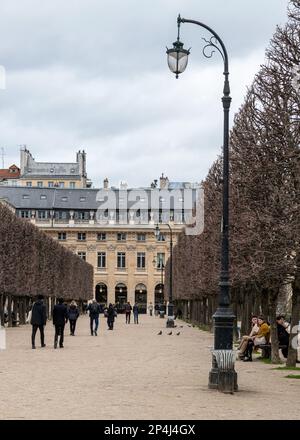 Porträtfoto des Palais Royale Gardens im 1. Arrondissement, Paris. Stockfoto